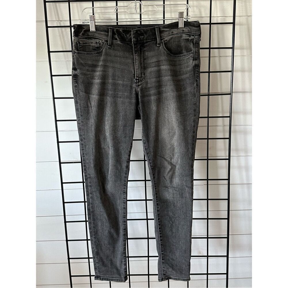 Abercrombie & Fitch Harper Super Skinny Gray Black Wash Stretch Jeans Mid Rise S